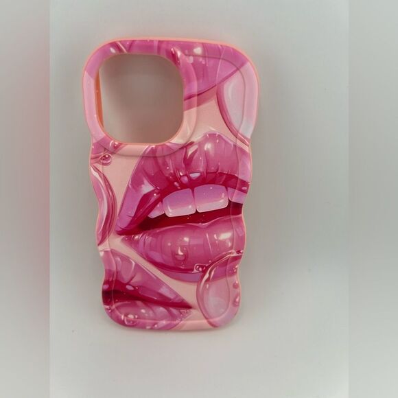 Glossy Pink Lips Case for iPhone 15 Pro Max - Picture 5 of 5